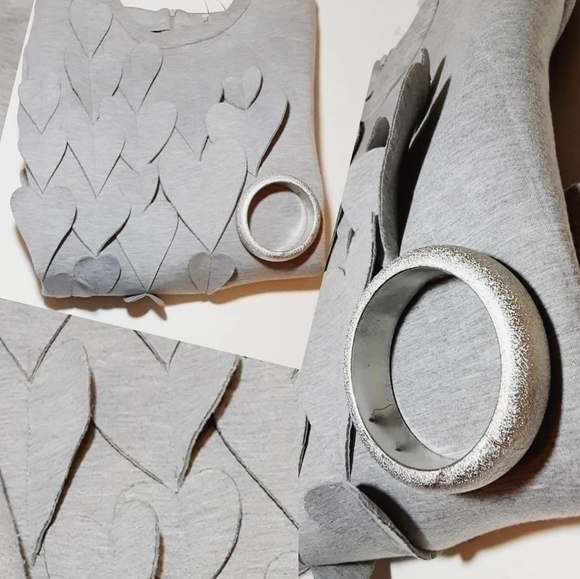 Cut Out My Heart Sweatshirt & Vintage Bangle - Picture 1 of 8